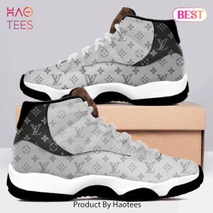 [NEW FASHION] Louis Vuitton Grey Monogram Air Jordan 11 Sneakers Shoes Hot 2023 LV Gifts For Men Women