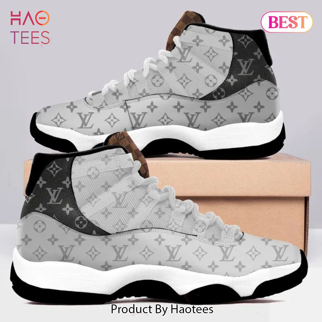 NEW FASHION] Louis Vuitton Grey Monogram Air Jordan 11 Sneakers Shoes Hot  2023 LV Gifts For