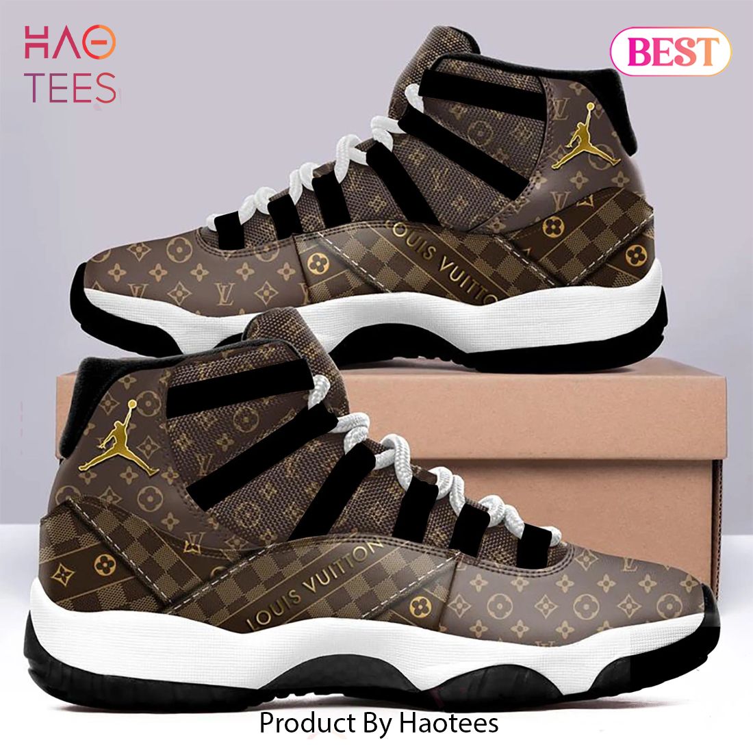 [NEW FASHION] Louis Vuitton Monogram Black Air Jordan 11 Sneakers Shoes Hot 2023 LV Gifts For Men Women