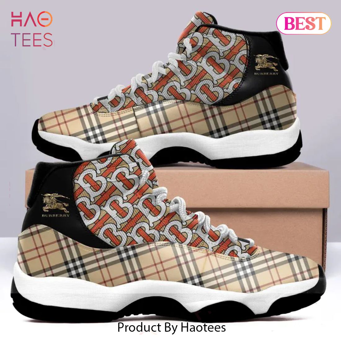 [NEW FASHION] Luxury Burberry Air Jordan 11 Sneakers Shoes Hot 2023 Gifts For Men Women