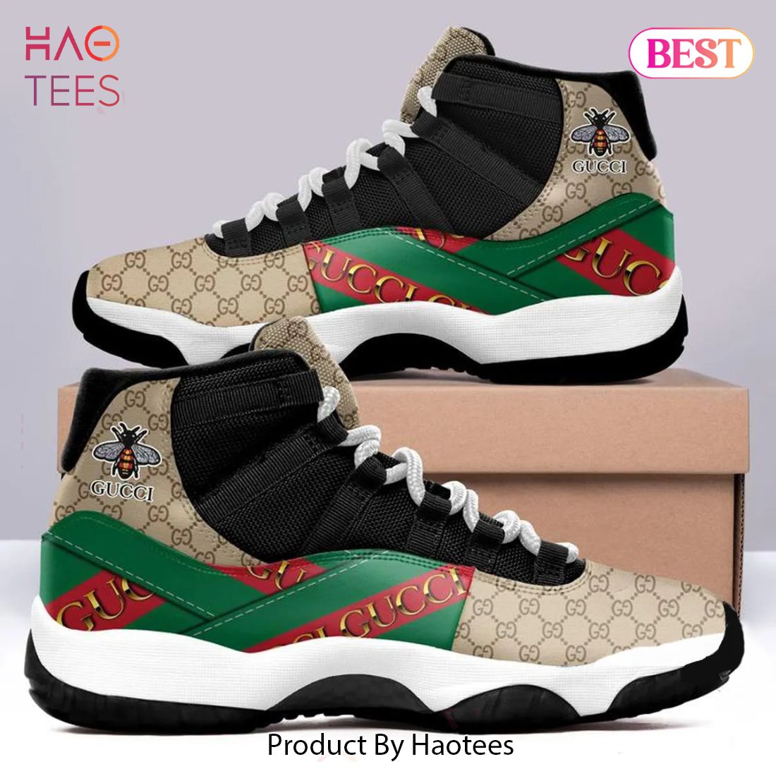 [NEW FASHION] Luxury Gucci Bee Air Jordan 11 Shoes Hot 2023 Gucci Sneakers Gifts For Men Women