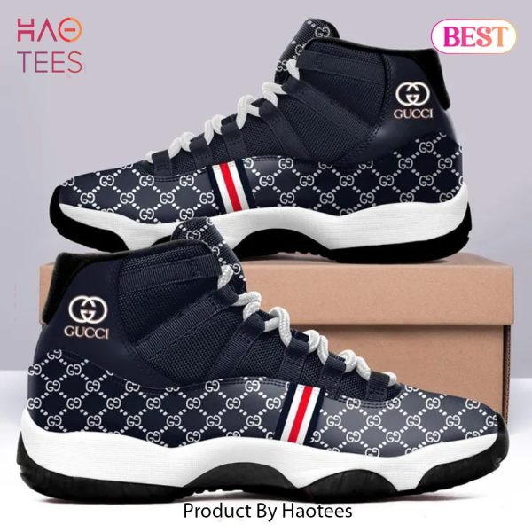 [NEW FASHION] Luxury Gucci Blue Limited Air Jordan 11 Shoes Hot 2023 Gucci Sneakers Gifts For Men Women