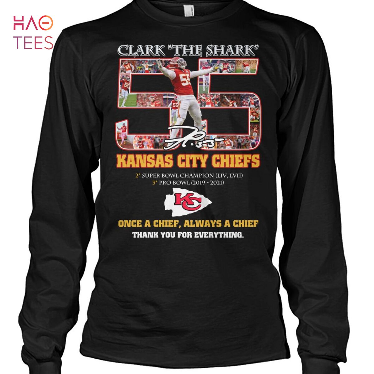 Clark The Shark 55 Kansas City Chiefs Super Bowl Champion Thank