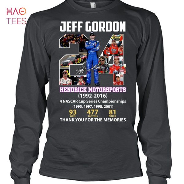 Jeff Gordon Hendrick Motorsports 1992 2016 Thank You For The Memories T-Shirt