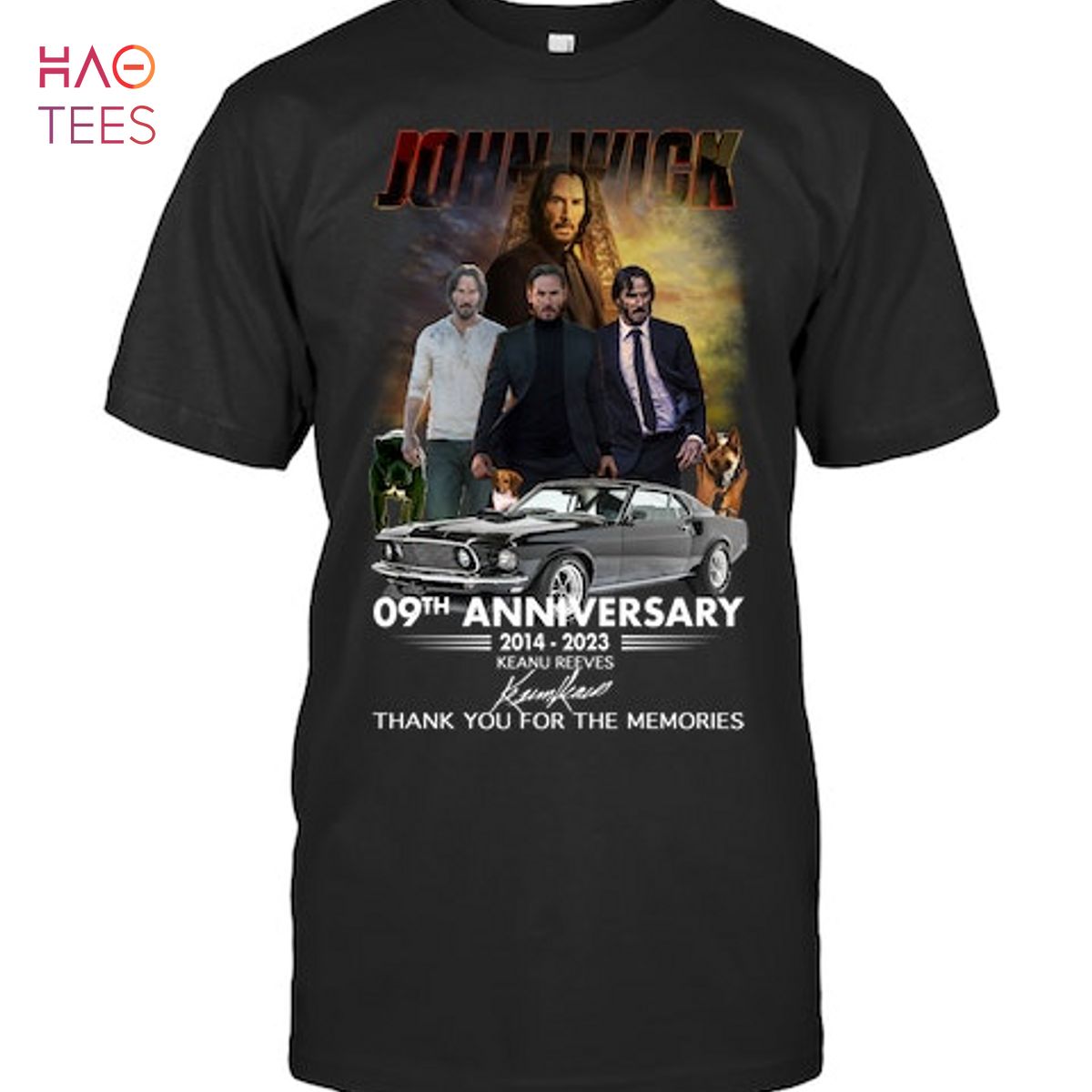 John Wick 9 Anniversary 2014 2023 Keanu Reeves Thank You For The Memories T-Shirt
