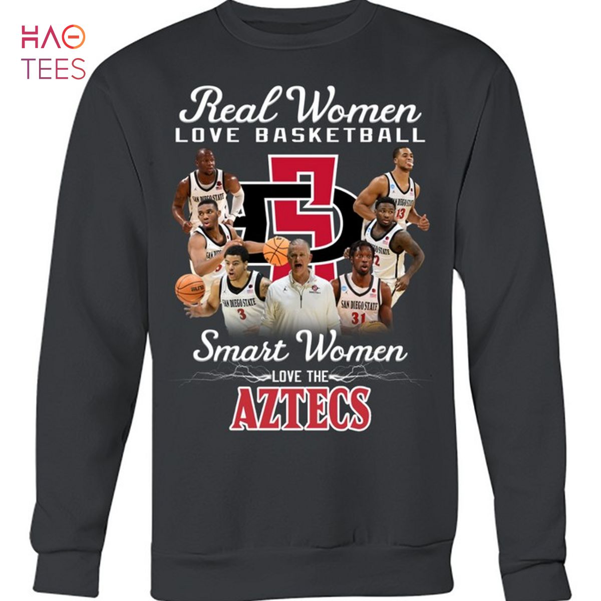 Real Women Love Basketball Smart Women Love The San Diego State Aztecs T-Shirt