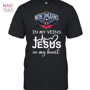 New Orleans Pelicans In My Veins Jesus In My Heart T-Shirt