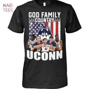 God Family Country UConn Huskies Basketball T-Shirt