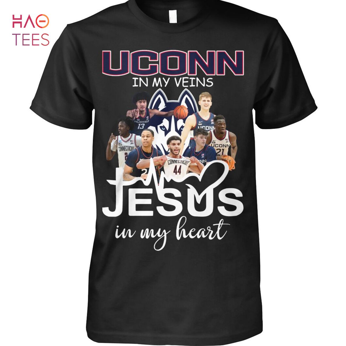 UConn Huskies In My Veins Jesus In My Heart T-Shirt UConn Huskies In My Veins Jesus In My Heart T-Shirt