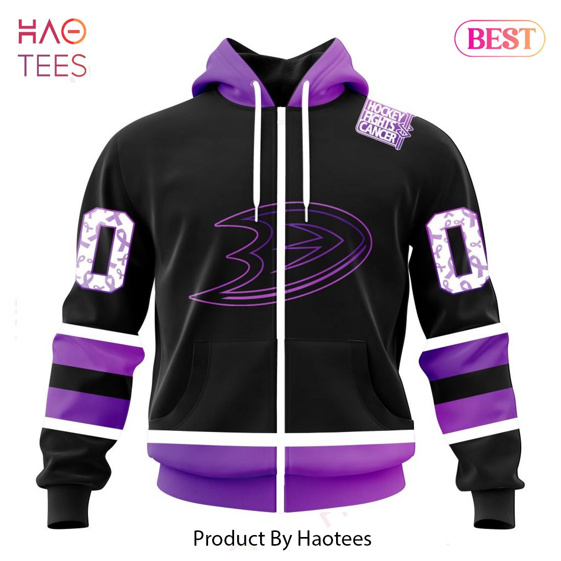 BEST NHL Anaheim Ducks Special Black Hockey Fights Cancer Kits 3D Hoodie BEST NHL Anaheim Ducks Special Black Hockey Fights Cancer Kits 3D Hoodie