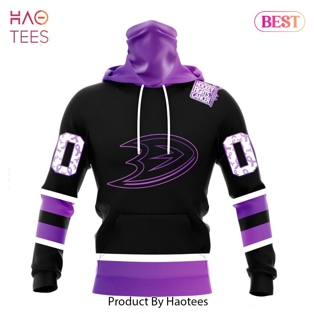 BEST NHL Anaheim Ducks Special Black Hockey Fights Cancer Kits 3D Hoodie BEST NHL Anaheim Ducks Special Black Hockey Fights Cancer Kits 3D Hoodie