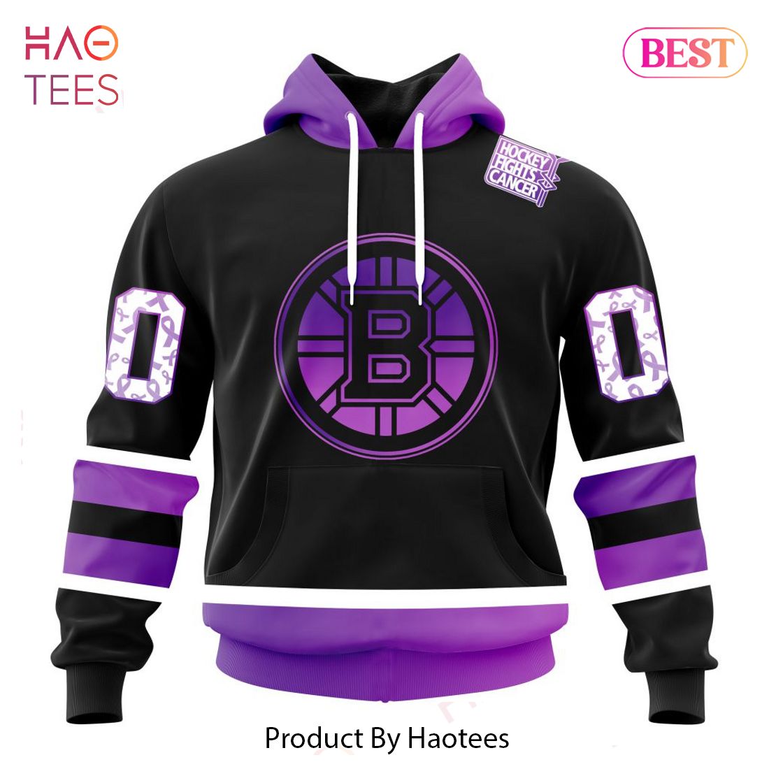 BEST NHL Boston Bruins Special Black Hockey Fights Cancer Kits 3D Hoodie BEST NHL Boston Bruins Special Black Hockey Fights Cancer Kits 3D Hoodie