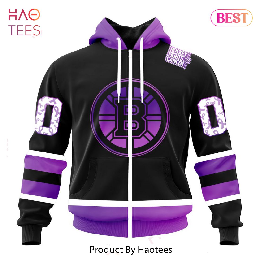 BEST NHL Boston Bruins Special Black Hockey Fights Cancer Kits 3D Hoodie BEST NHL Boston Bruins Special Black Hockey Fights Cancer Kits 3D Hoodie