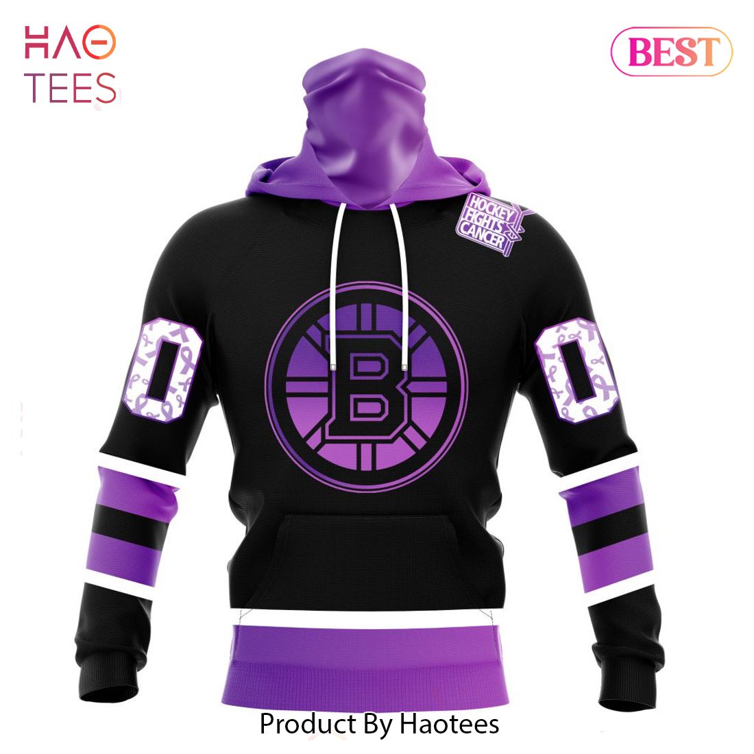 BEST NHL Boston Bruins Special Black Hockey Fights Cancer Kits 3D Hoodie BEST NHL Boston Bruins Special Black Hockey Fights Cancer Kits 3D Hoodie