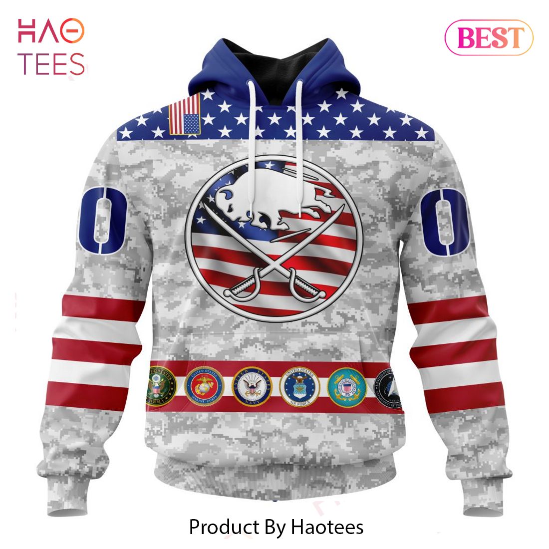 BEST NHL Buffalo Sabres Armed Forces Appreciation 3D Hoodie BEST NHL Buffalo Sabres Armed Forces Appreciation 3D Hoodie
