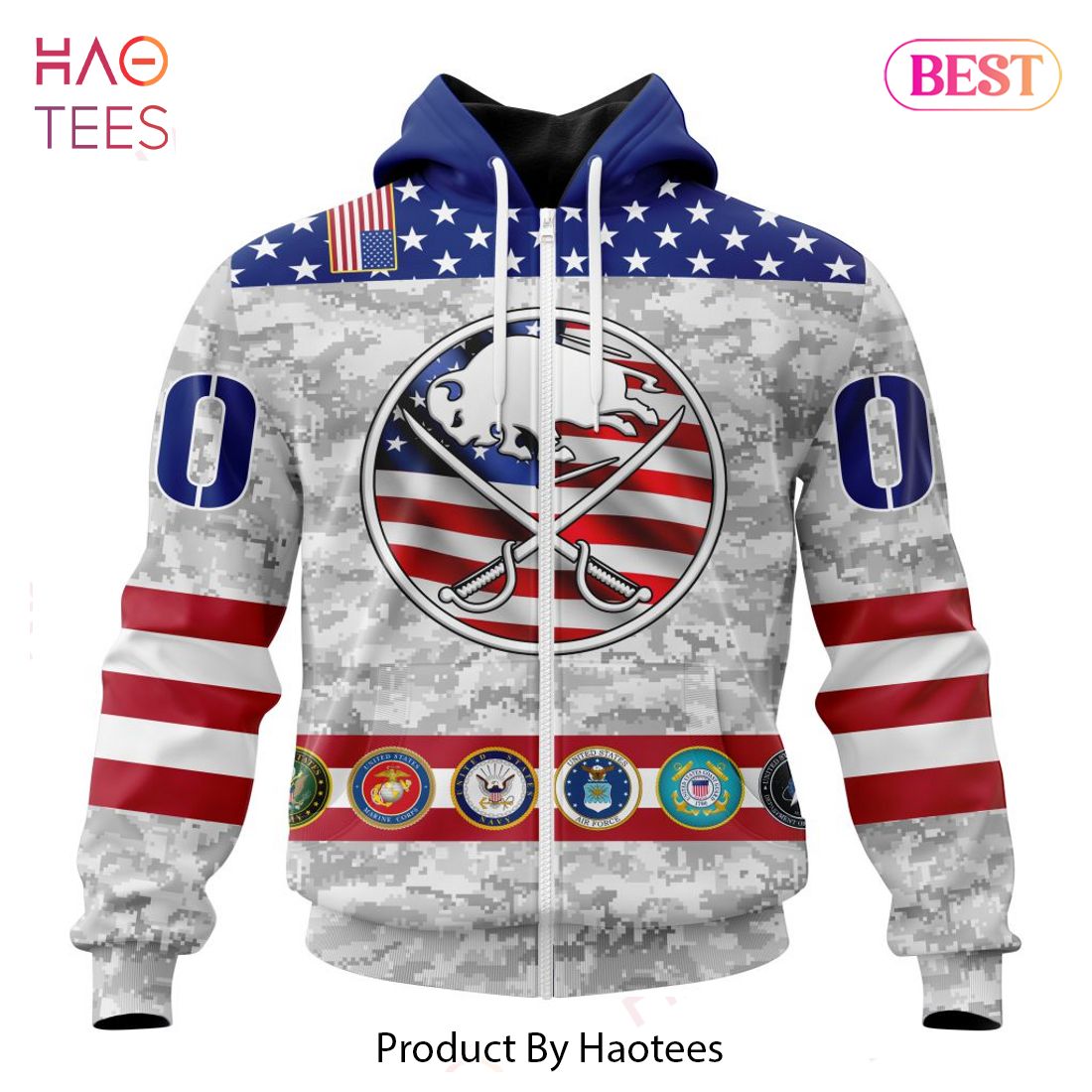 BEST NHL Buffalo Sabres Armed Forces Appreciation 3D Hoodie BEST NHL Buffalo Sabres Armed Forces Appreciation 3D Hoodie