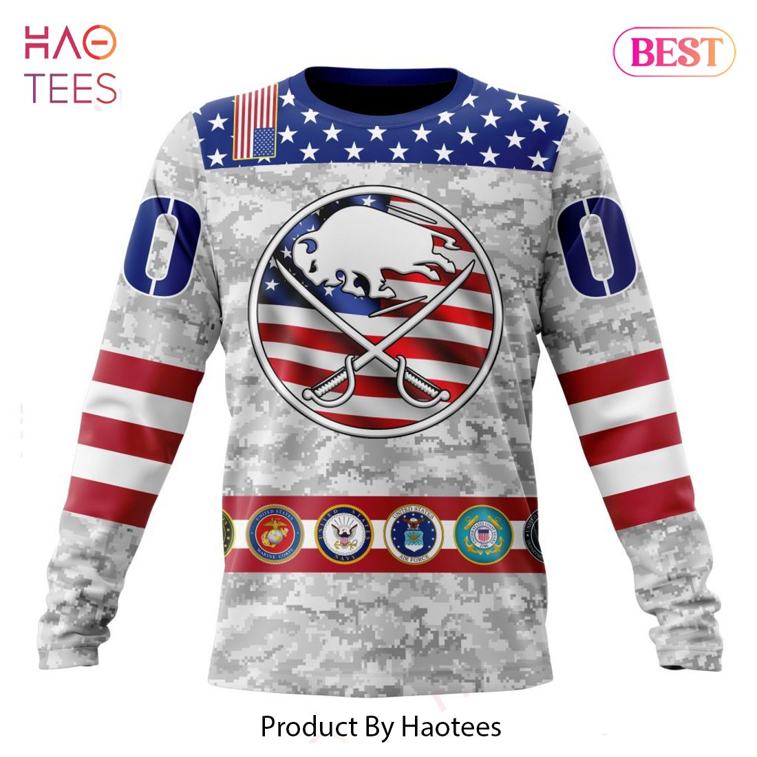 BEST NHL Buffalo Sabres Armed Forces Appreciation 3D Hoodie BEST NHL Buffalo Sabres Armed Forces Appreciation 3D Hoodie