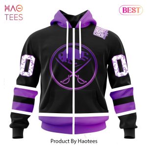 BEST NHL Buffalo Sabres Special Black Hockey Fights Cancer Kits 3D Hoodie