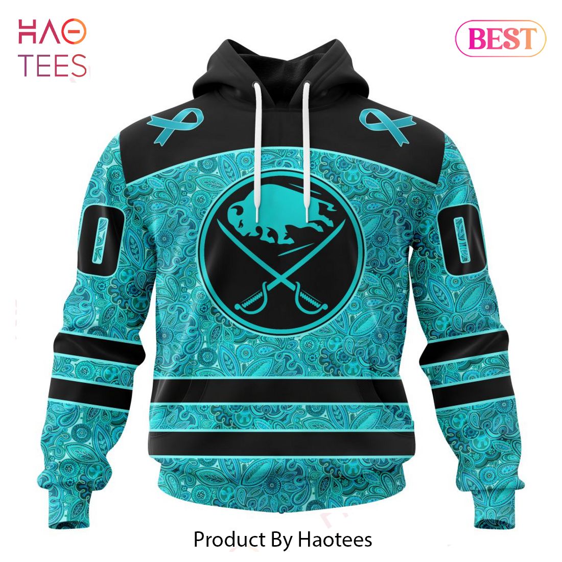 BEST NHL Buffalo Sabres Special Design Fight Ovarian Cancer 3D Hoodie
