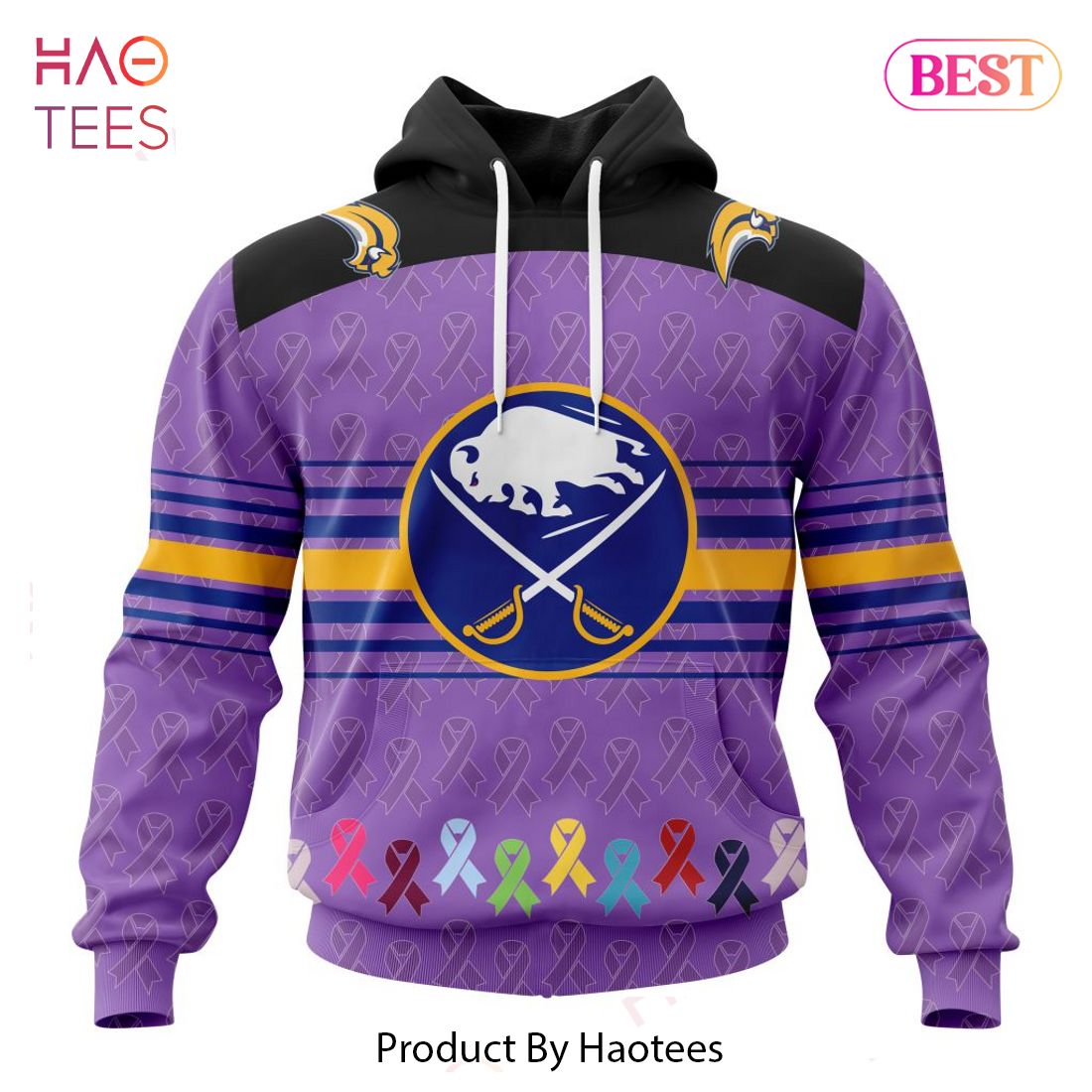 BEST NHL Buffalo Sabres Specialized Design Fights Cancer 3D Hoodie BEST NHL Buffalo Sabres Specialized Design Fights Cancer 3D Hoodie