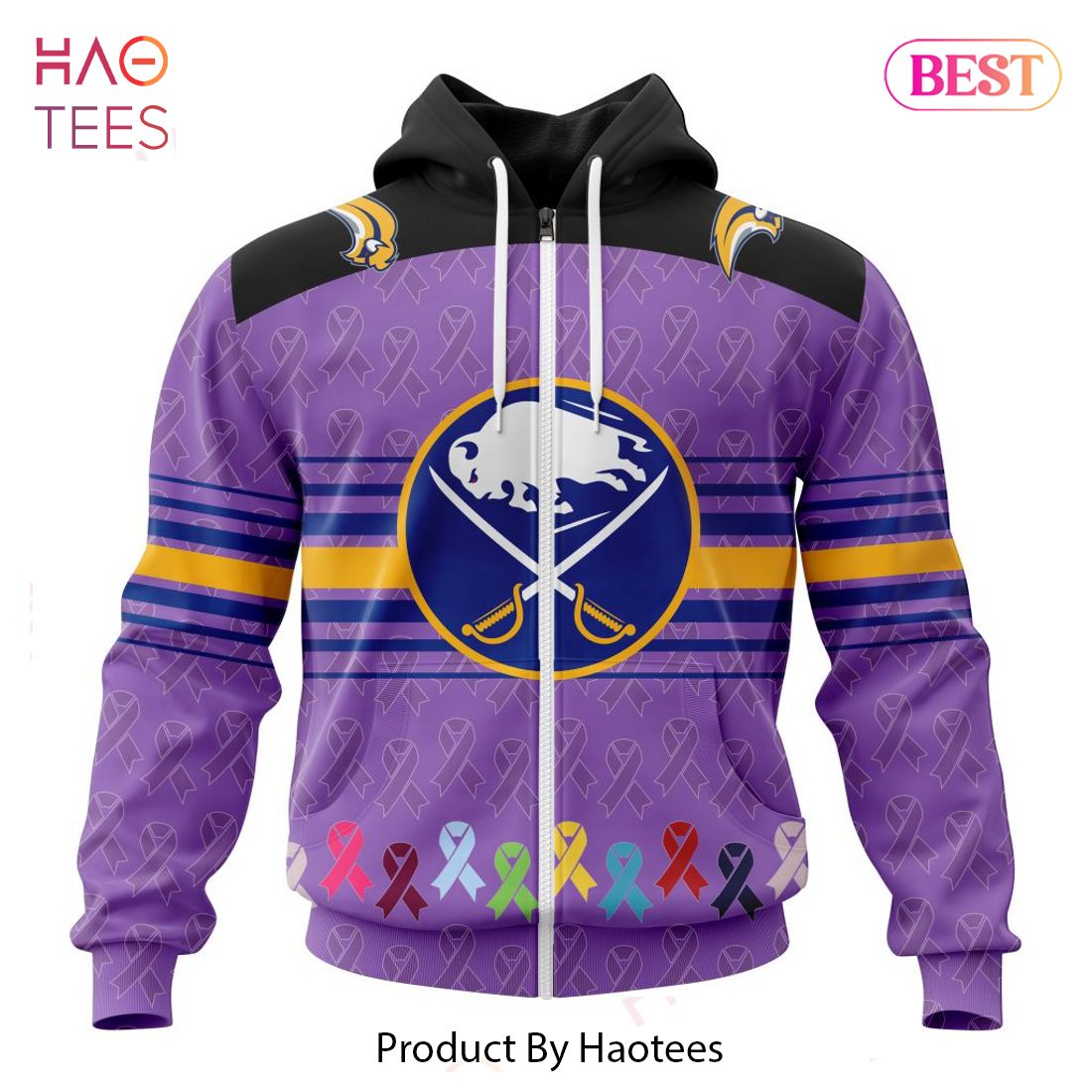 BEST NHL Buffalo Sabres Specialized Design Fights Cancer 3D Hoodie BEST NHL Buffalo Sabres Specialized Design Fights Cancer 3D Hoodie