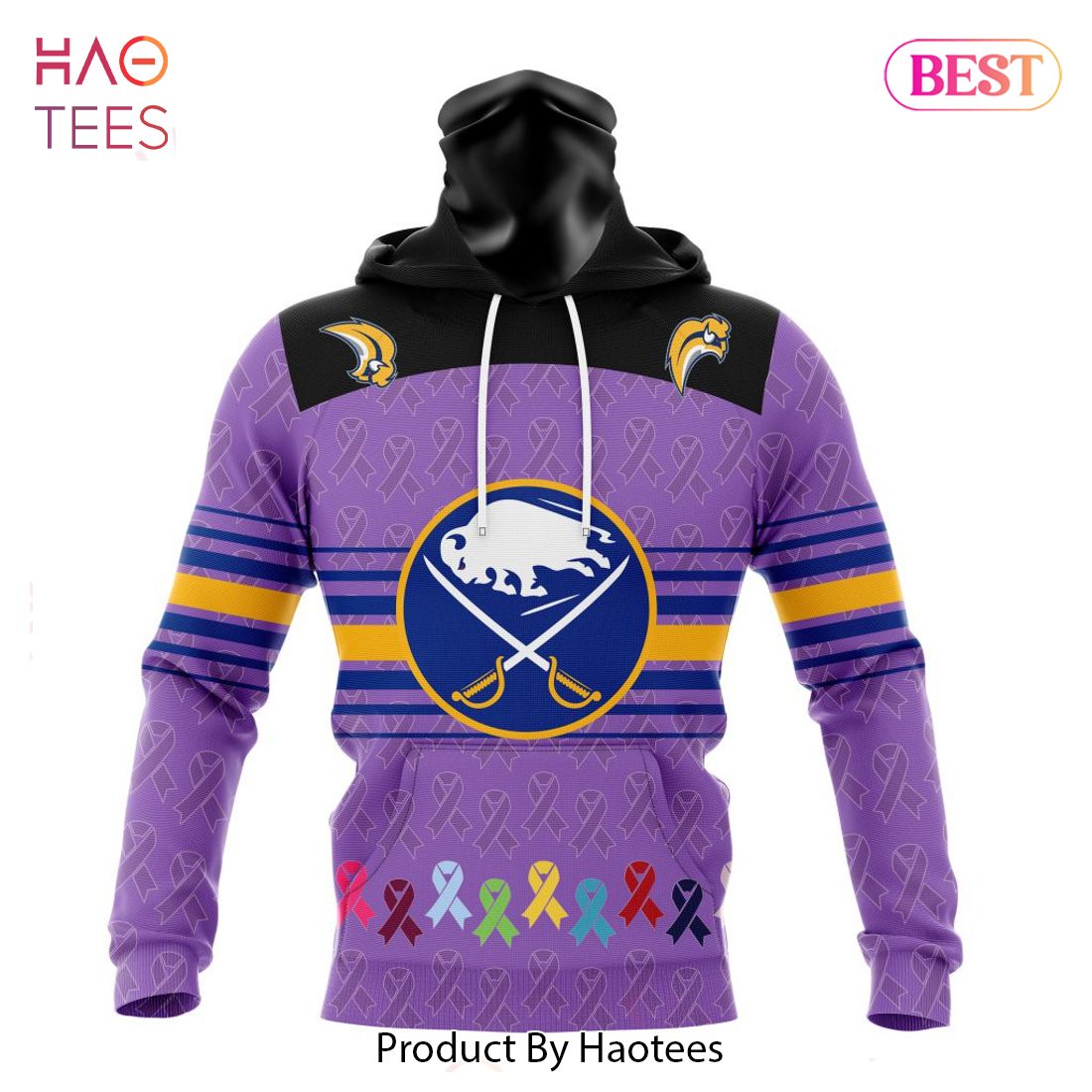 BEST NHL Buffalo Sabres Specialized Design Fights Cancer 3D Hoodie BEST NHL Buffalo Sabres Specialized Design Fights Cancer 3D Hoodie