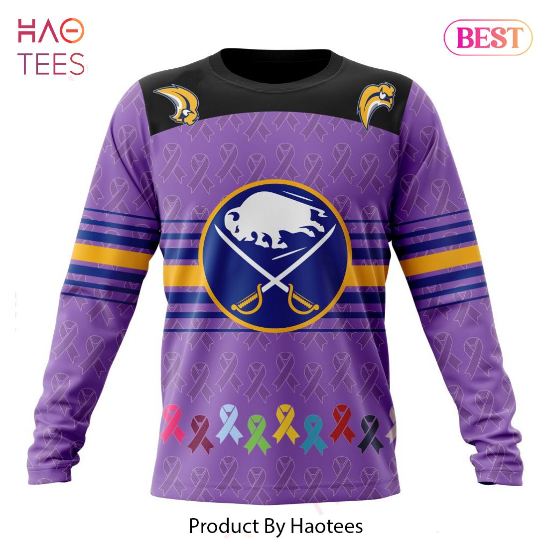 BEST NHL Buffalo Sabres Specialized Design Fights Cancer 3D Hoodie BEST NHL Buffalo Sabres Specialized Design Fights Cancer 3D Hoodie