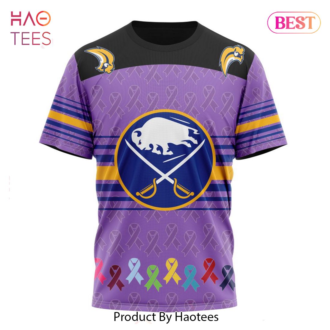 BEST NHL Buffalo Sabres Specialized Design Fights Cancer 3D Hoodie BEST NHL Buffalo Sabres Specialized Design Fights Cancer 3D Hoodie