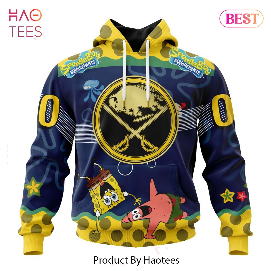 BEST NHL Buffalo Sabres Specialized Jersey With SpongeBob 3D Hoodie