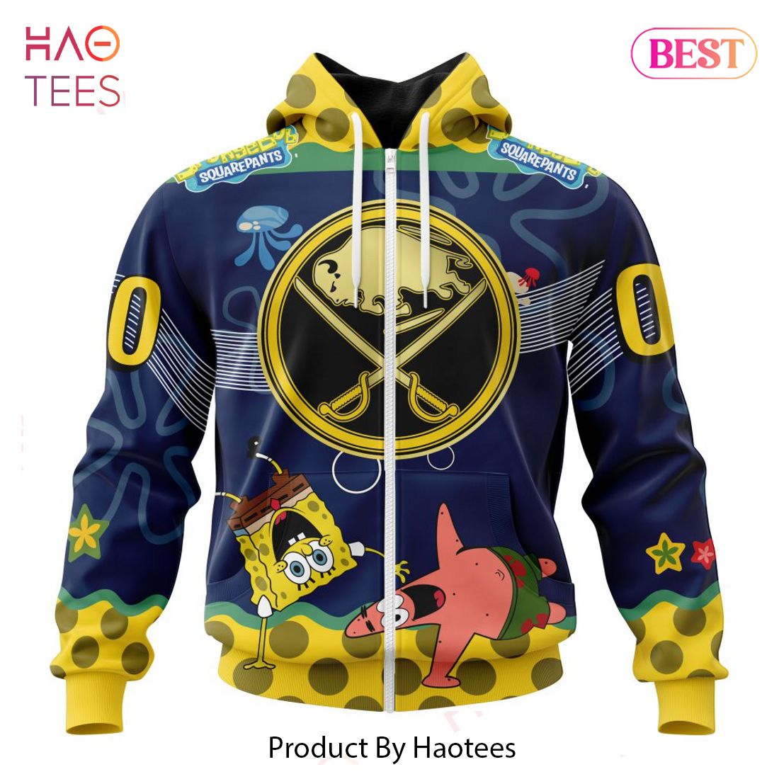 BEST NHL Buffalo Sabres Specialized Jersey With SpongeBob 3D Hoodie BEST NHL Buffalo Sabres Specialized Jersey With SpongeBob 3D Hoodie