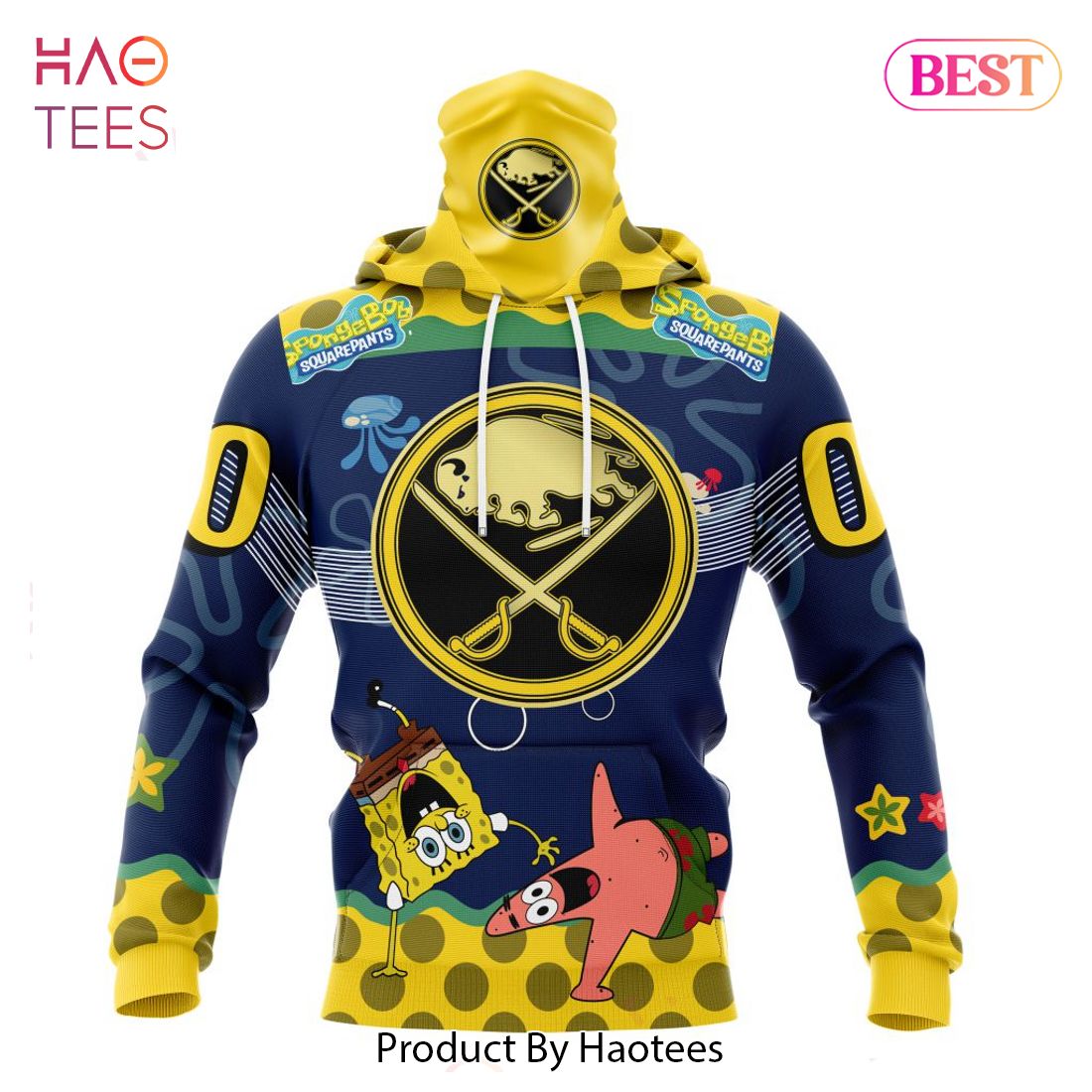 BEST NHL Buffalo Sabres Specialized Jersey With SpongeBob 3D Hoodie BEST NHL Buffalo Sabres Specialized Jersey With SpongeBob 3D Hoodie