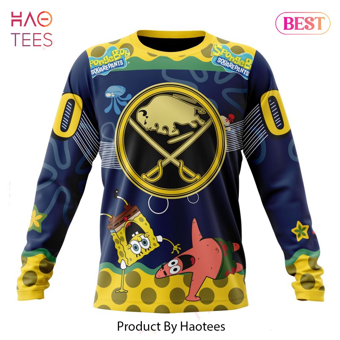 BEST NHL Buffalo Sabres Specialized Jersey With SpongeBob 3D Hoodie BEST NHL Buffalo Sabres Specialized Jersey With SpongeBob 3D Hoodie