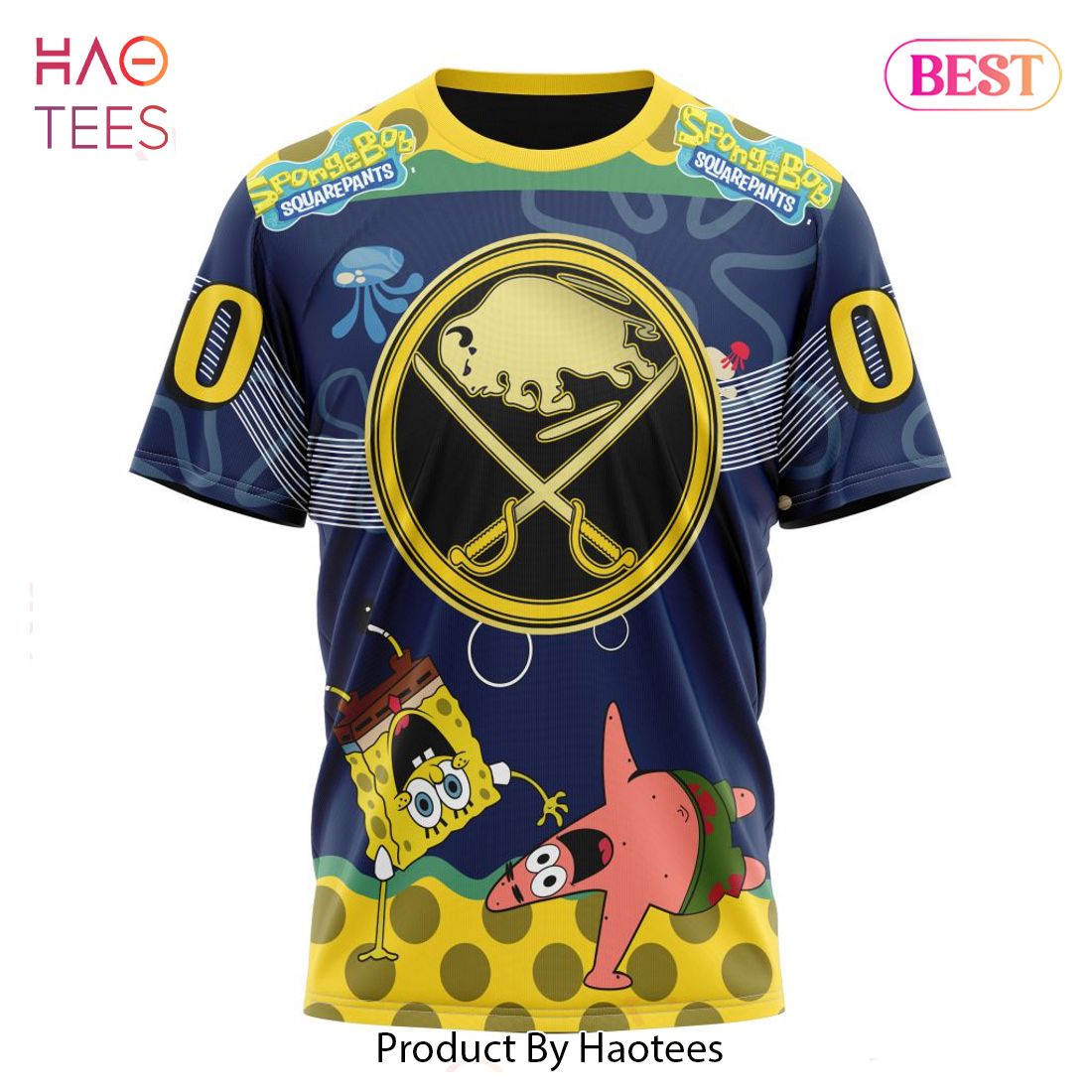 BEST NHL Buffalo Sabres Specialized Jersey With SpongeBob 3D Hoodie BEST NHL Buffalo Sabres Specialized Jersey With SpongeBob 3D Hoodie