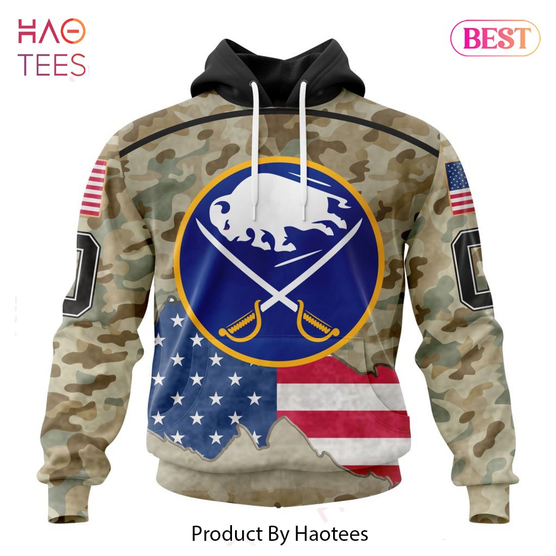 BEST NHL Buffalo Sabres Specialized Kits For United State With Camo Color 3D Hoodie