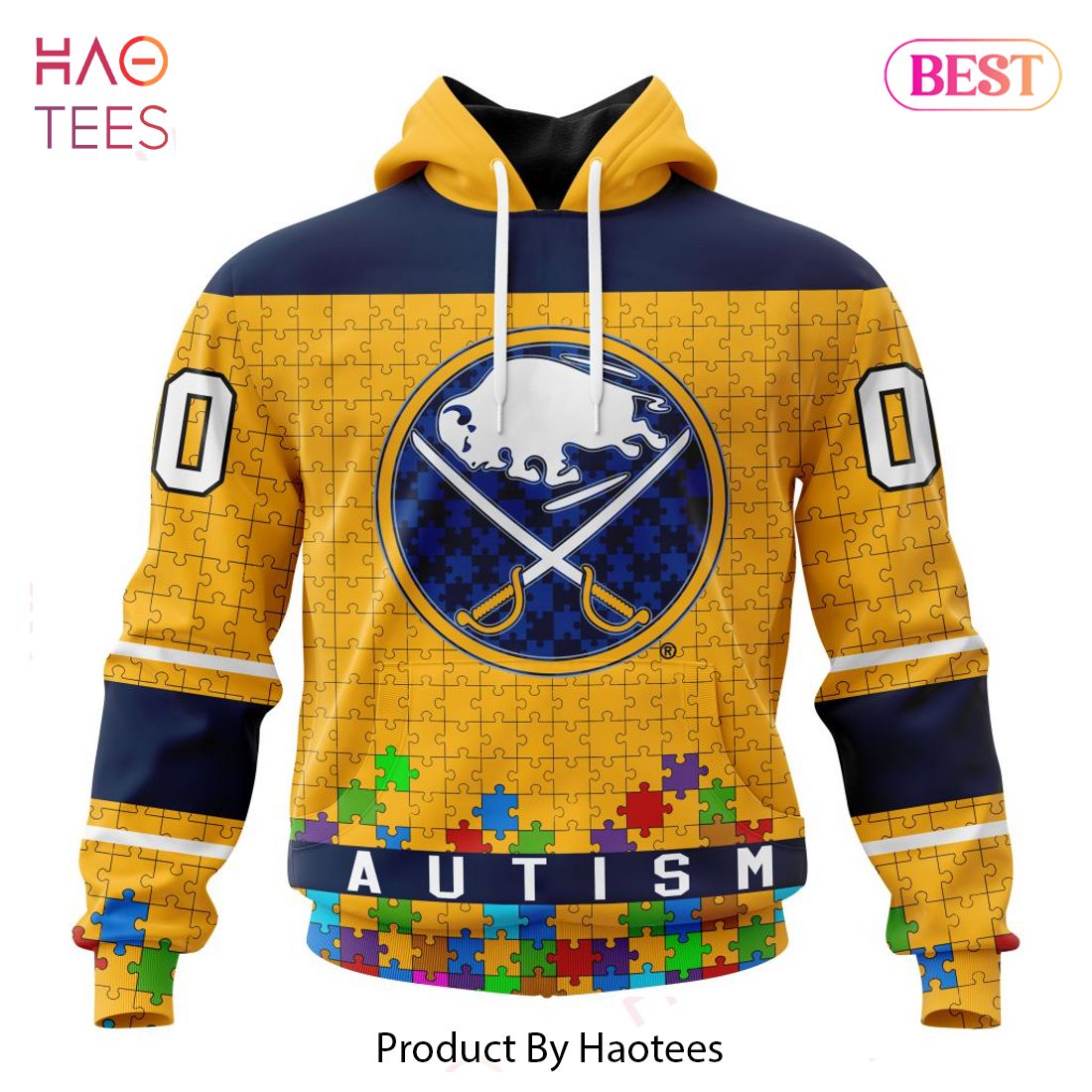 BEST NHL Buffalo Sabres Specialized Unisex Kits Hockey Fights Against Autism 3D Hoodie