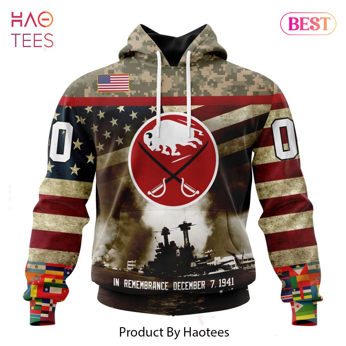 BEST NHL Buffalo Sabres Specialized Unisex Kits Remember Pearl Harbor 3D Hoodie