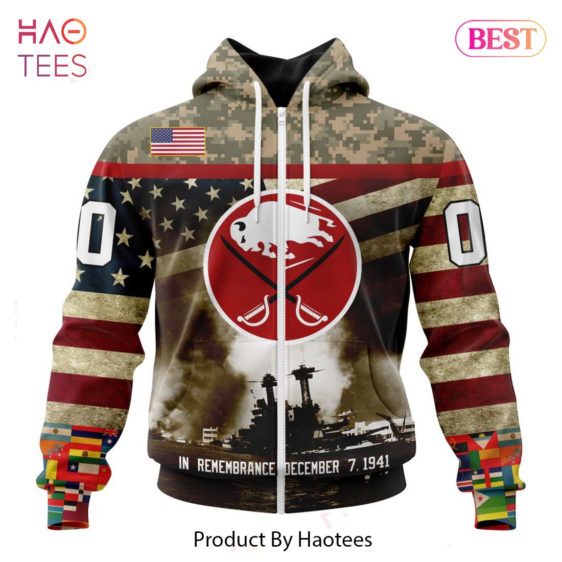 BEST NHL Buffalo Sabres Specialized Unisex Kits Remember Pearl Harbor 3D Hoodie BEST NHL Buffalo Sabres Specialized Unisex Kits Remember Pearl Harbor 3D Hoodie