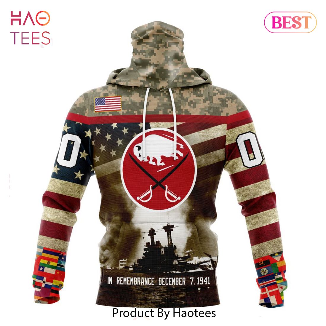 BEST NHL Buffalo Sabres Specialized Unisex Kits Remember Pearl Harbor 3D Hoodie BEST NHL Buffalo Sabres Specialized Unisex Kits Remember Pearl Harbor 3D Hoodie