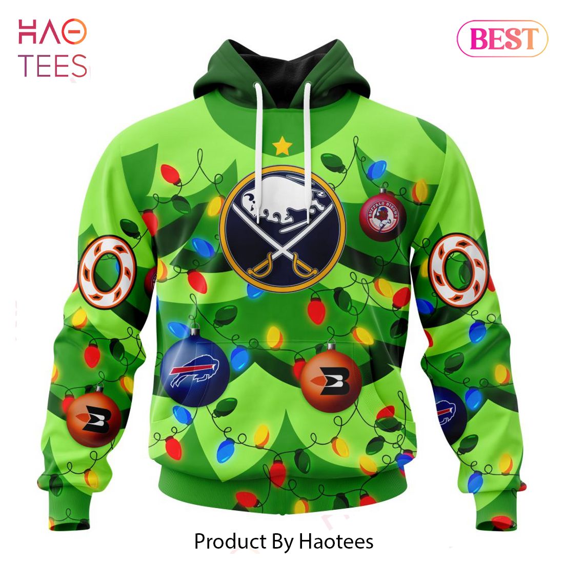 BEST NHL Buffalo Sabres Specialized Unisex Kits With Unisex Kits With Christmass Tree Color And City’s Sport Teams 3D Hoodie
