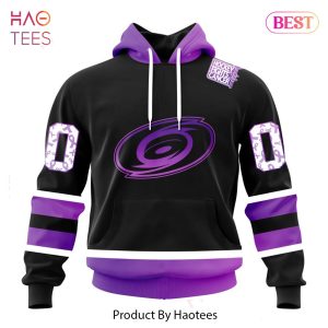 BEST NHL Carolina Hurricanes Special Black Hockey Fights Cancer Kits 3D Hoodie