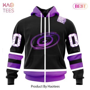 BEST NHL Carolina Hurricanes Special Black Hockey Fights Cancer Kits 3D Hoodie
