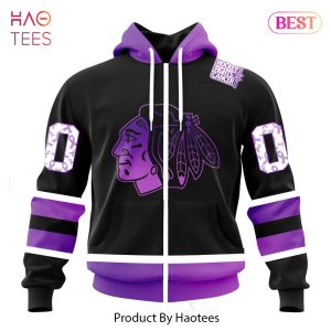 BEST NHL Chicago Blackhawks Special Black Hockey Fights Cancer Kits 3D Hoodie