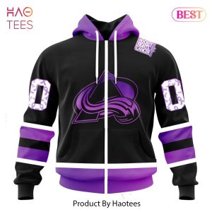 BEST NHL Colorado Avalanche Special Black Hockey Fights Cancer Kits 3D Hoodie