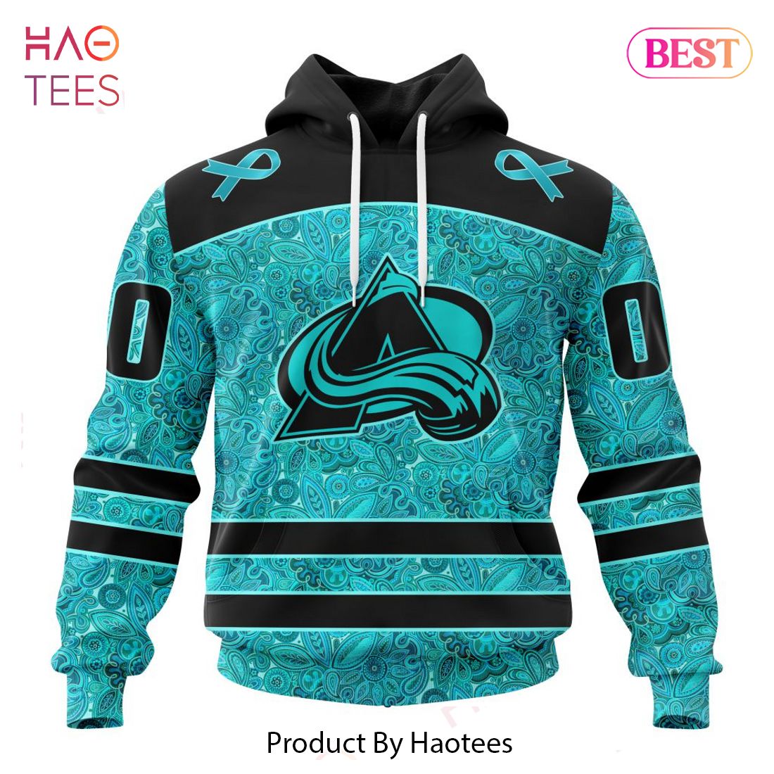 BEST NHL Colorado Avalanche Special Design Fight Ovarian Cancer 3D Hoodie