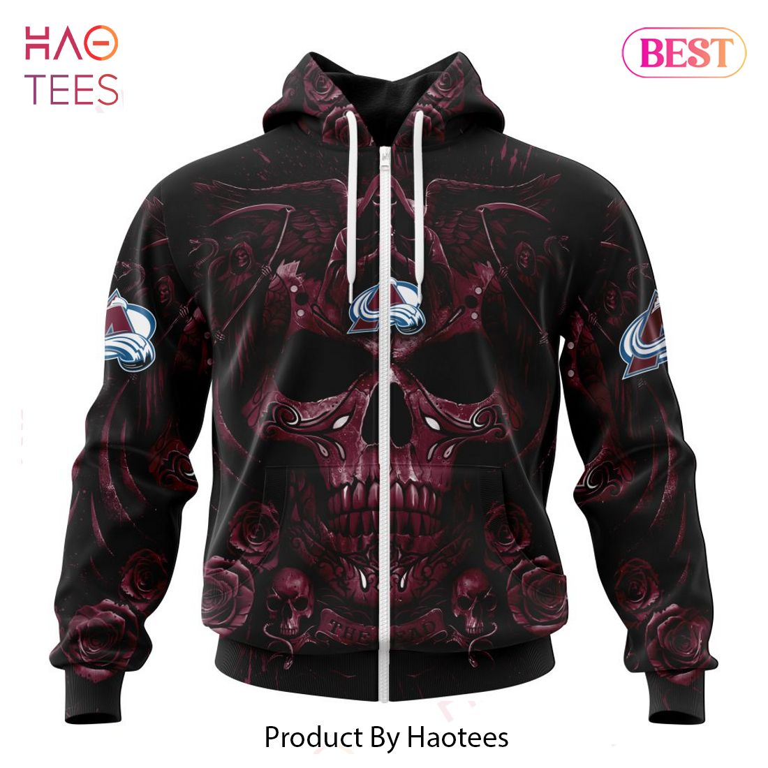 BEST NHL Colorado Avalanche Special Design With Skull Art 3D Hoodie BEST NHL Colorado Avalanche Special Design With Skull Art 3D Hoodie
