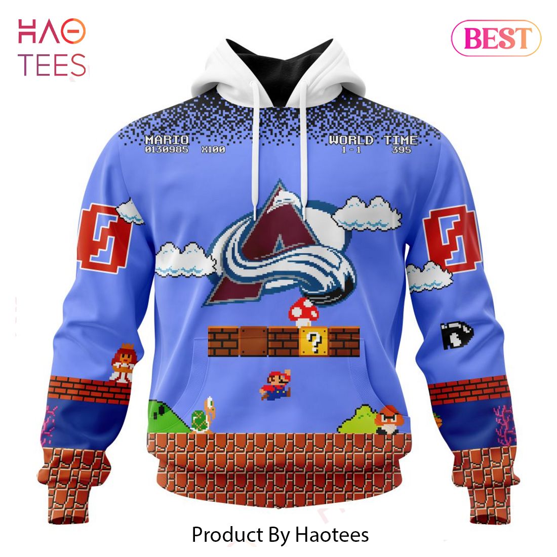 BEST NHL Colorado Avalanche Special Kits With Super Mario Game Design 3D Hoodie