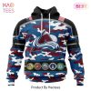 BEST NHL Colorado Avalanche Specialized Design Wih Camo Team Color And Military Force Logo 3D Hoodie