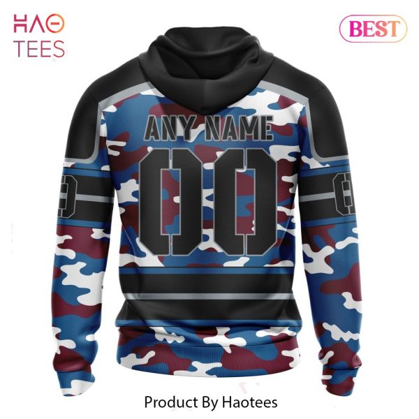 BEST NHL Colorado Avalanche Specialized Design Wih Camo Team Color And Military Force Logo 3D Hoodie
