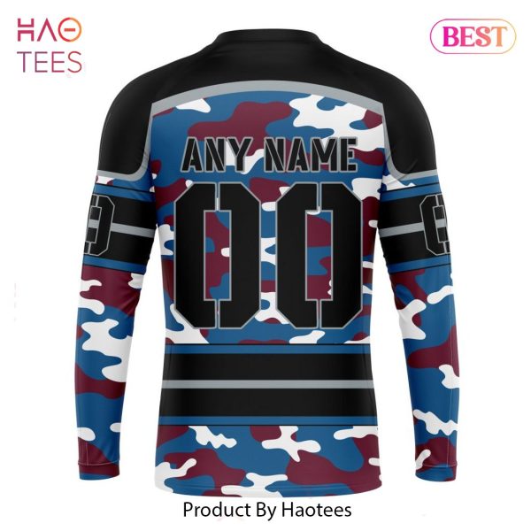 BEST NHL Colorado Avalanche Specialized Design Wih Camo Team Color And Military Force Logo 3D Hoodie
