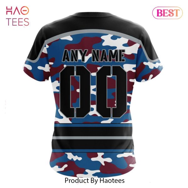 BEST NHL Colorado Avalanche Specialized Design Wih Camo Team Color And Military Force Logo 3D Hoodie